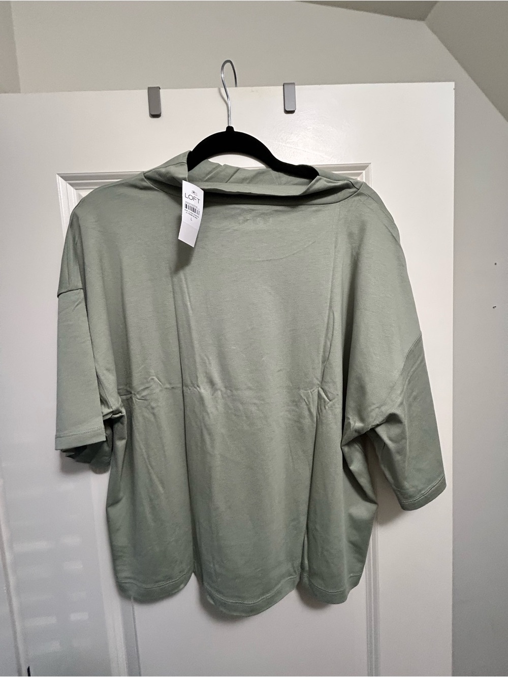 LOFT Sage Green Lightweight Collared Top